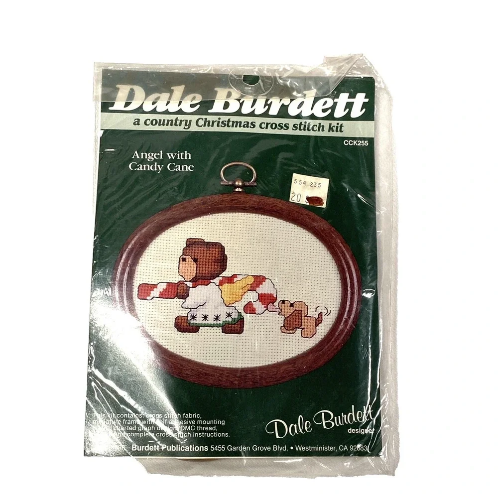 new dale burdett cross stitch kit CCK255 angel with‎ candy cane